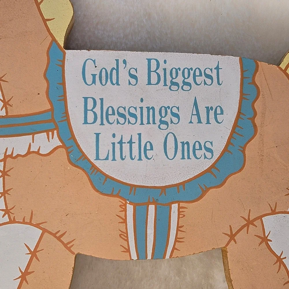 Vintage Rocking Horse Wall Decor God's Biggest Blessings Are Little Ones baby - Picture 2 of 10